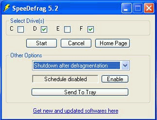 Дефрагментаторы: SpeeDefrag v.5.2.1