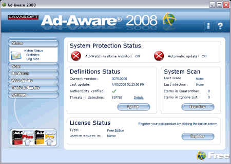 Безопасность: Ad-Aware 2008 v.7.1.0.4 Beta