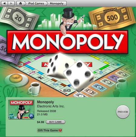 Monopoly — новая игра от EA для iPod