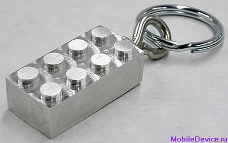 Aluminum 2x4 Brick Keychain