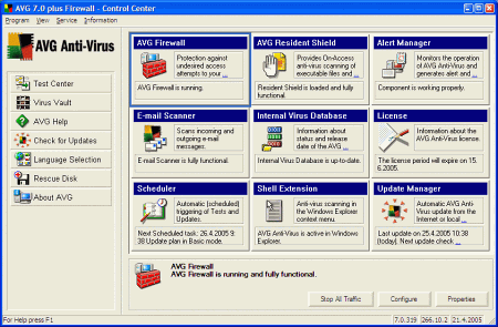 Антивирусы: AVG Plus Firewall Edition v.8.0.156 Build 1345