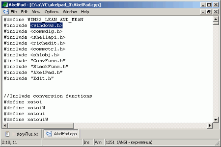 Редакторы: AkelPad v.4.0.5