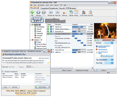 Диспетчеры закачек: Download Accelerator Plus v.8.7.0.5