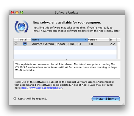Apple выпустила Airport Extreme Update 2008-004