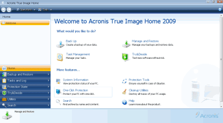 Резервное копирование: Acronis True Image 2009