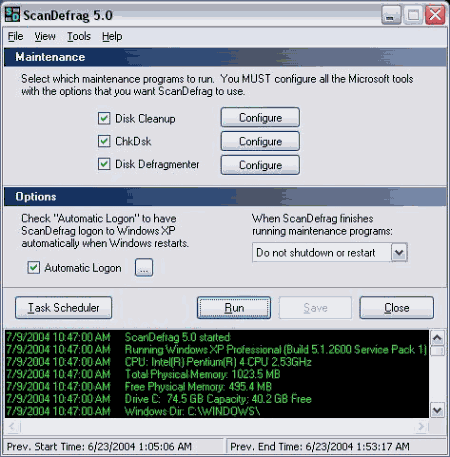 Дефрагментаторы: ScanDefrag v.5.6