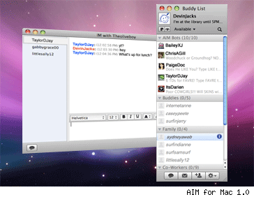 AOL выпустила AIM for Mac 1.0