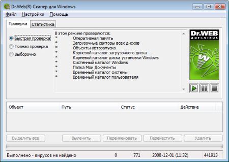 Антивирусы: Dr.Web 5.0 для рабочих станций Windows