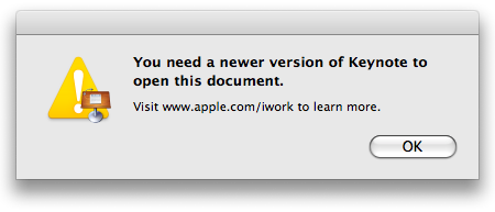 Apple признала несовместимость файлов iWork ’09 с iWork ’08