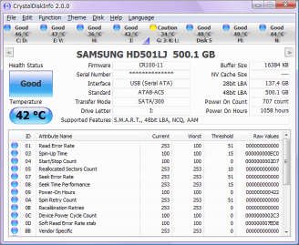 Диагностика: CrystalDiskInfo v.2.5.0 RC1