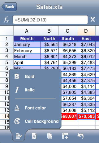 Quickoffice для iPhone позволяет редактировать файлы Word и Excel