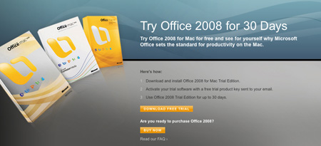 Microsoft выпустила пробную версию Office 2008 для Mac OS X