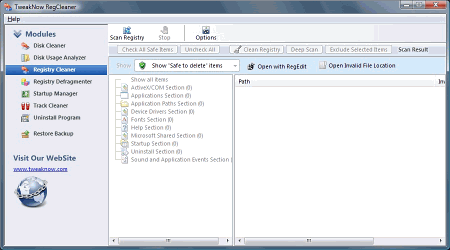 Настройщики: TweakNow RegCleaner v.4.1.1