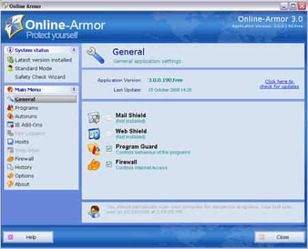 Безопасность: Online Armor Free v.3.5.0.14