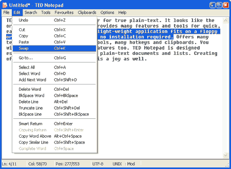 Редакторы: TED Notepad v.5.4.2