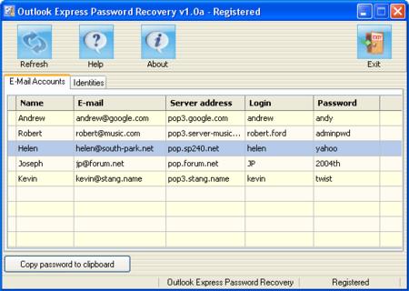 Outlook Express Password Recovery 1.0a